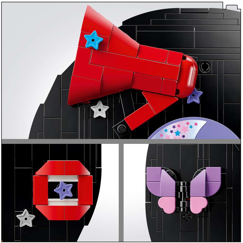 LEGO Editions Music Olivia Rodrigo's Vinyl 43028 - close-up detail of the finished build. 360 pieces. Ages 10+.