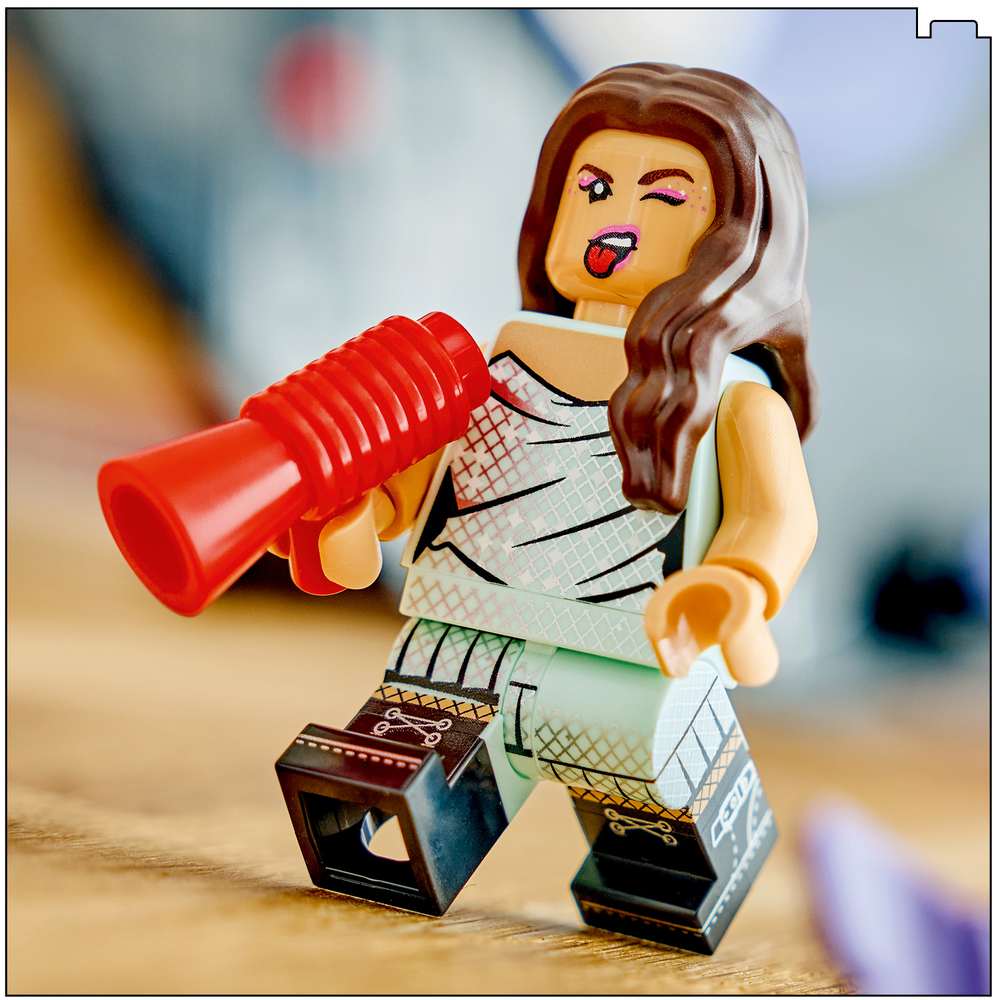 LEGO Editions Music Olivia Rodrigo's Vinyl 43028 - close-up detail of the finished build. 360 pieces. Ages 10+.