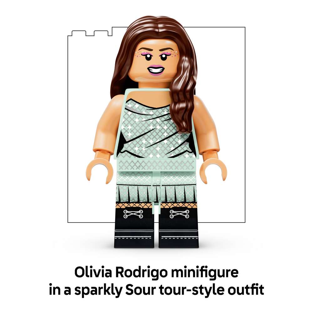 LEGO Editions Music Olivia Rodrigo's Vinyl 43028 - captioned product view. 360 pieces. Ages 10+.