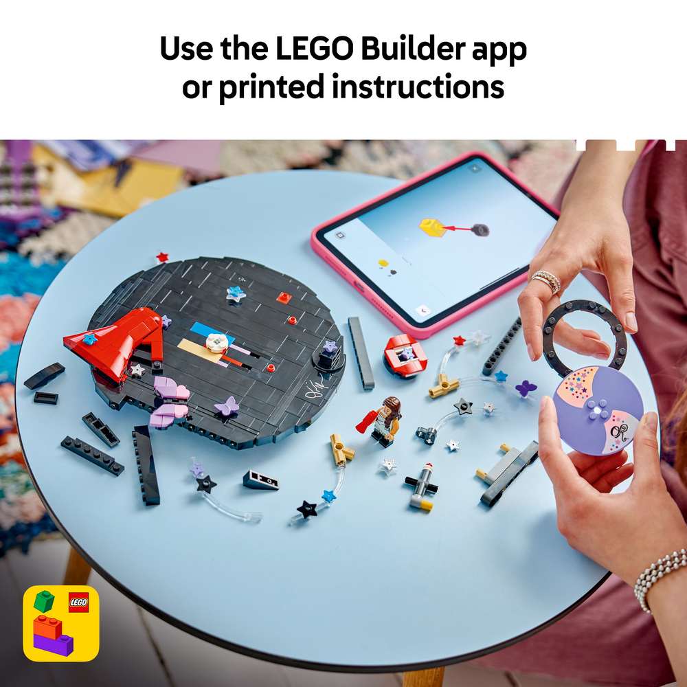 LEGO Editions Music Olivia Rodrigo's Vinyl 43028 - captioned product view. 360 pieces. Ages 10+.