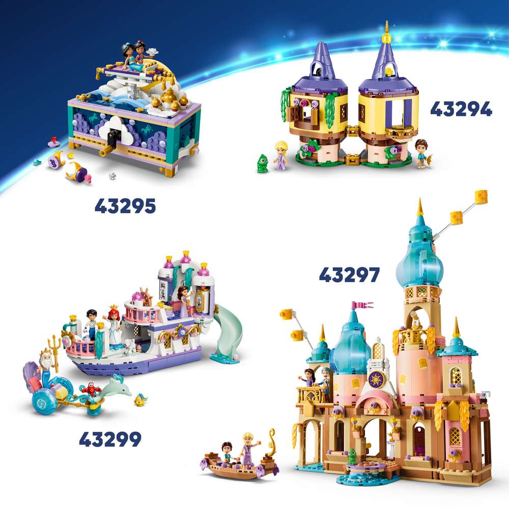 LEGO Disney Princess Belle & the Beast's Enchanted Castle 43289 - shown alongside related LEGO sets sold separately. 254 pieces. Ages 5+.