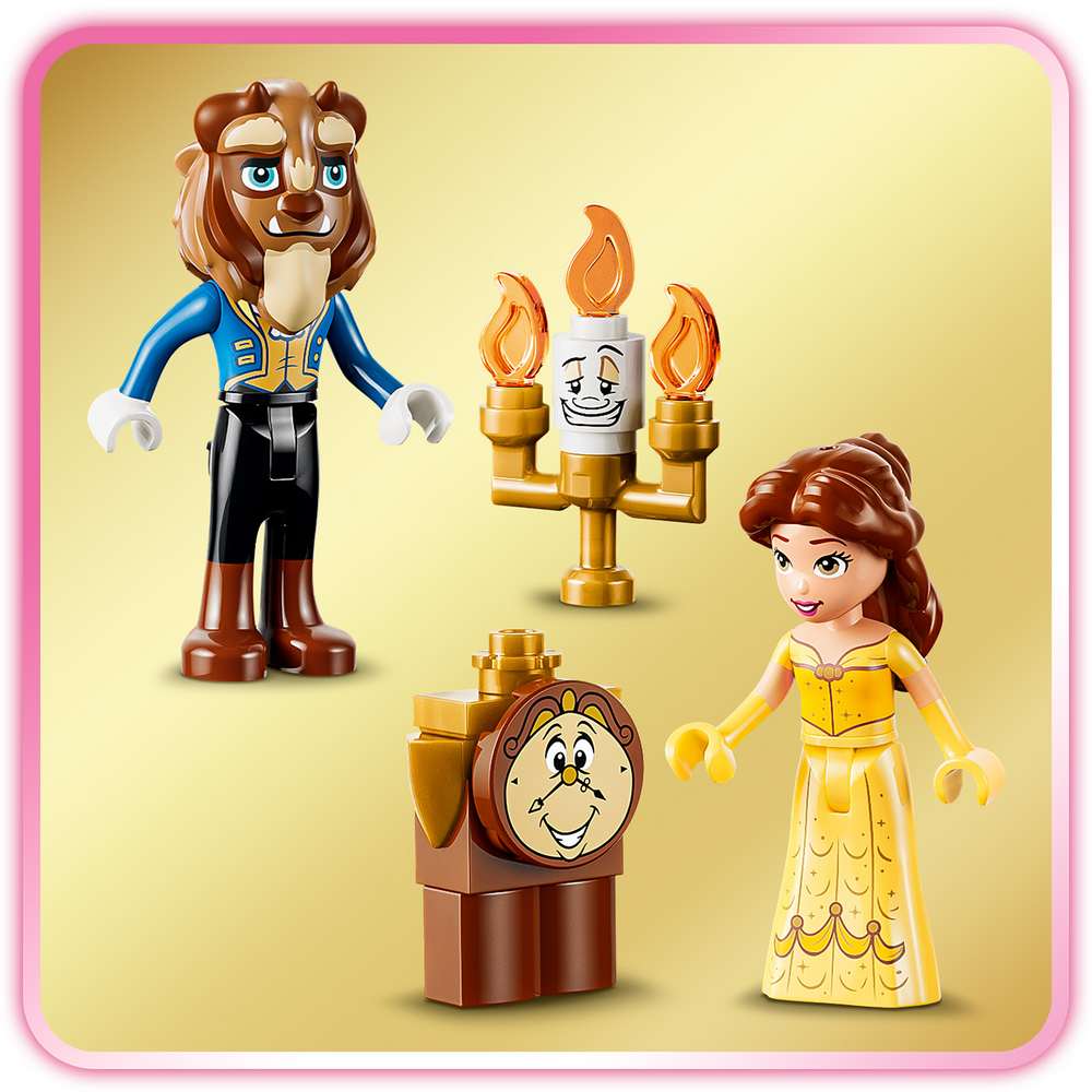 LEGO Disney Princess Belle & the Beast's Enchanted Castle 43289 - close-up detail of the finished build. 254 pieces. Ages 5+.