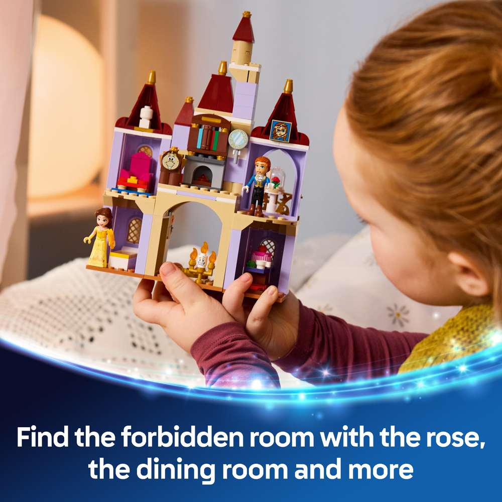 LEGO Disney Princess Belle & the Beast's Enchanted Castle 43289 - captioned product view. 254 pieces. Ages 5+.