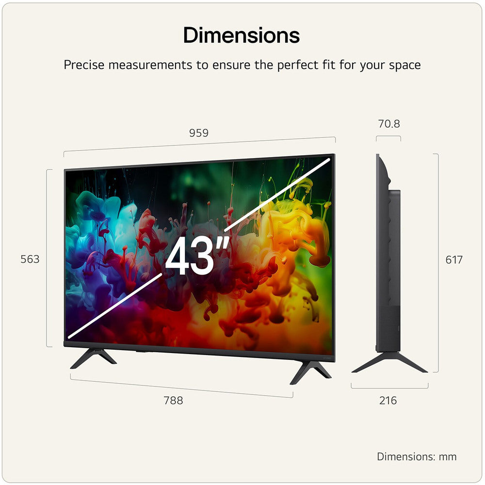 LG QNED72 43 Inch QNED AI 4K HDR Smart TV