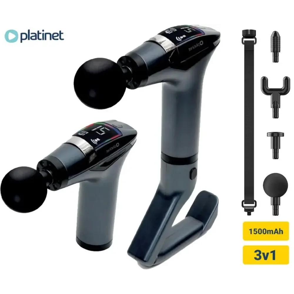 Platinet Professional Massage Gun with 4 Massage Tips 15000mAh | 459747