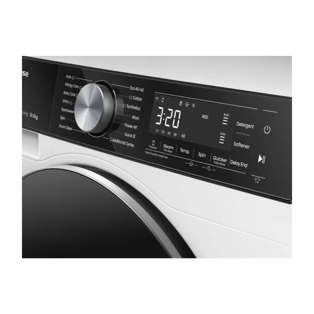 Hisense 5S Series 10.5kg 1400 Spin Auto Dosing Washing Machine Wi Fi - White | WF5S1045BW