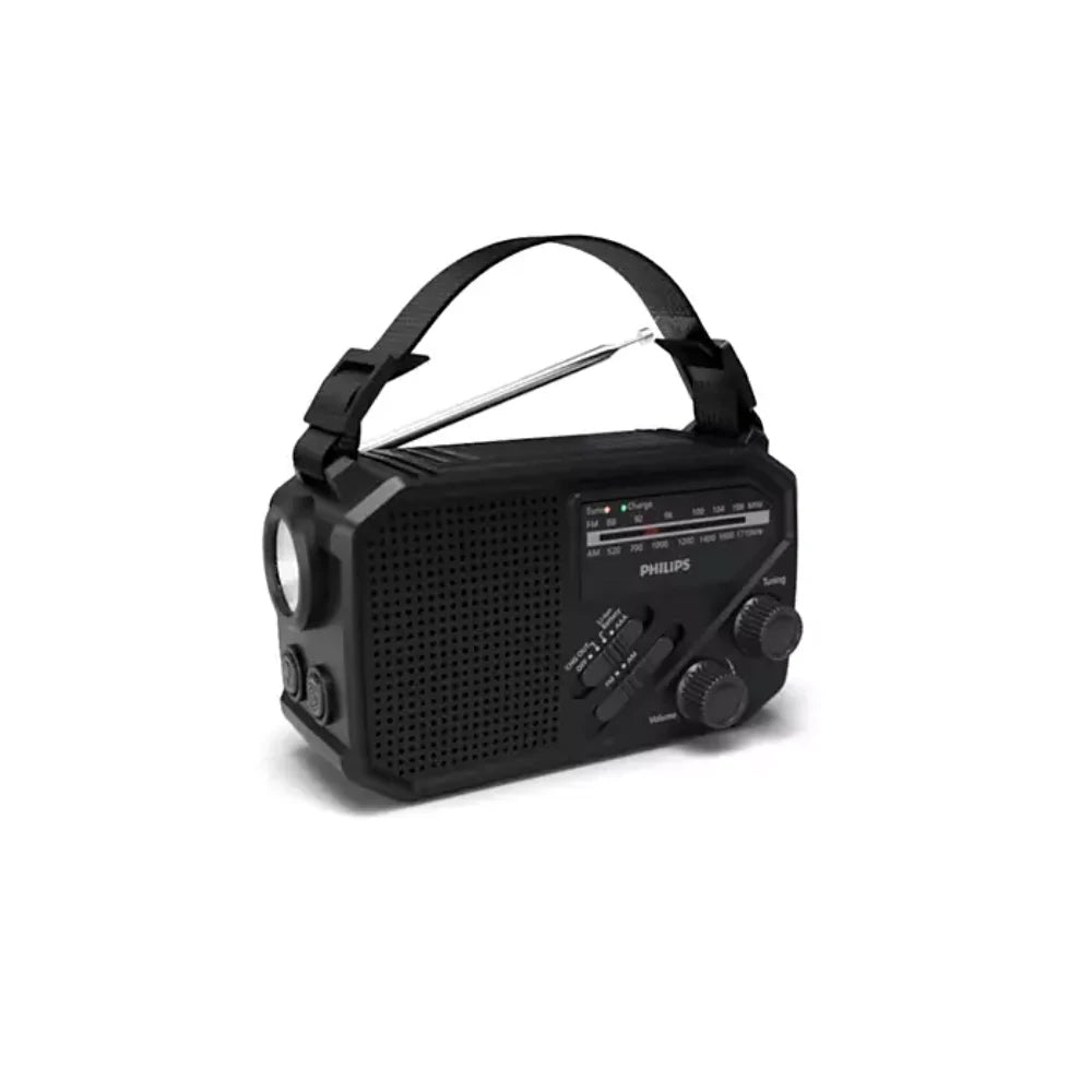 Philips Emergency Portable FM / AM Radio with Torch and Solar Pane and Hand Crank l - TAR1609/00