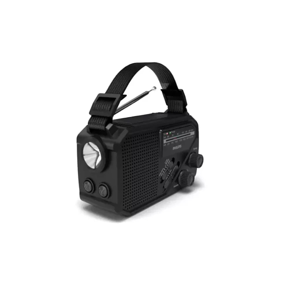 Philips Emergency Portable FM / AM Radio with Torch and Solar Pane and Hand Crank l - TAR1609/00