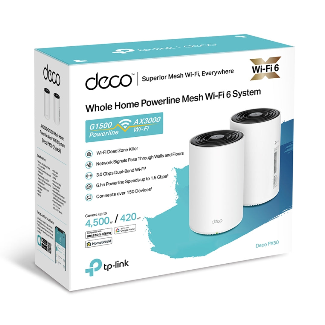 TP-Link AX3000 + G1500 Whole Home Powerline Mesh WiFi 6 System | DECOPX50