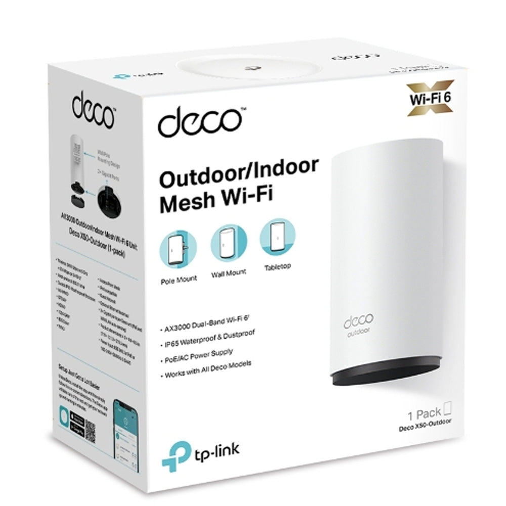 TP-Link AX3000 Outdoor/Indoor Mesh WiFi 6 Unit | DECOX50OUTDOOR