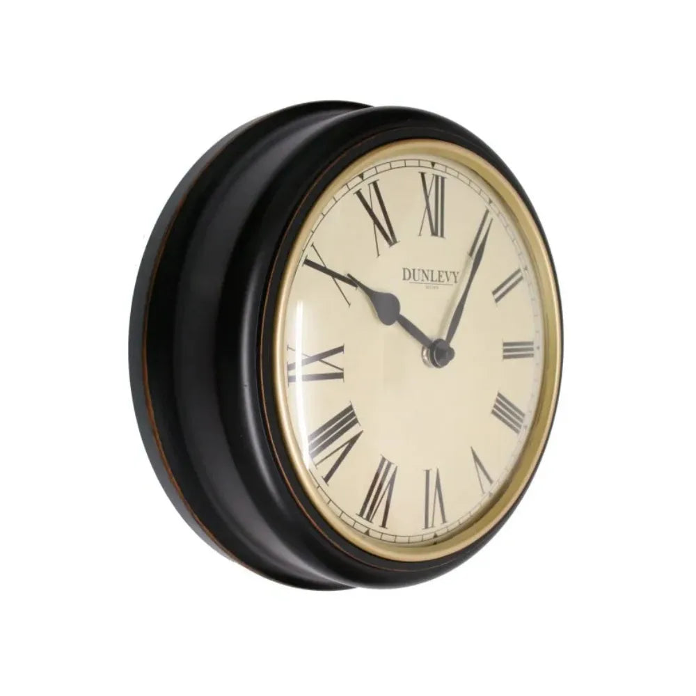 Dunlevy 10 Inch Wall Clock - Antique Black | CL2002