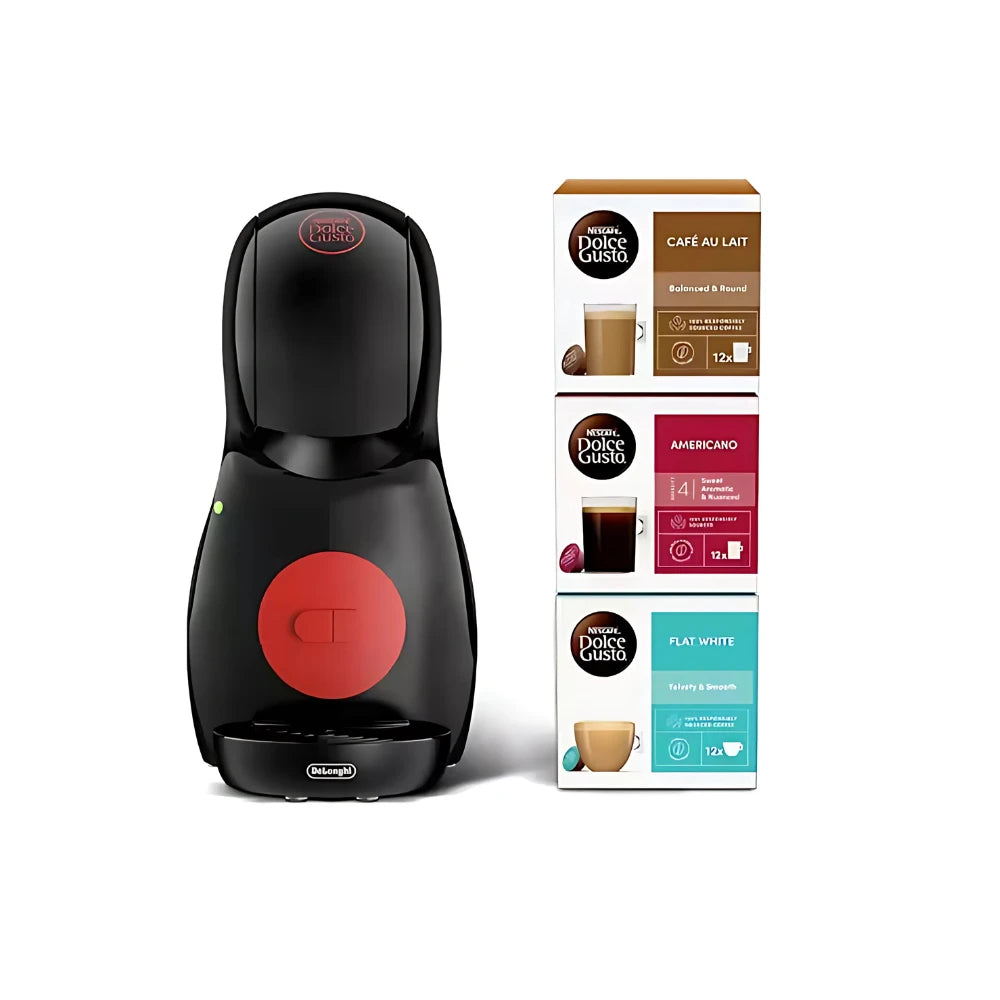 Delonghi Nescafe Dolce Gusto Piccolo XS POD Coffee Machine Bundle Deal - Black | EDG210.B+3COFF
