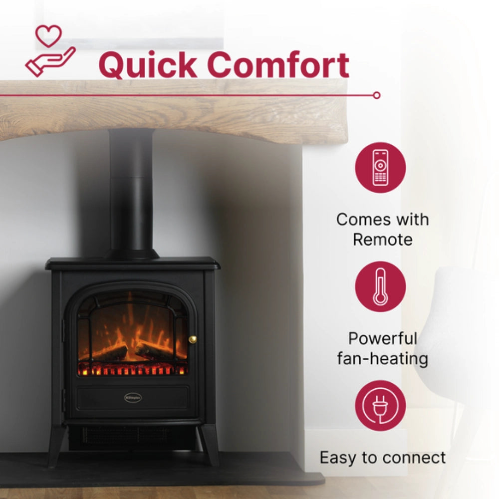 Dimplex Club 2KW Optiflame Electric Fire Stove with Remote Control | CLB20E