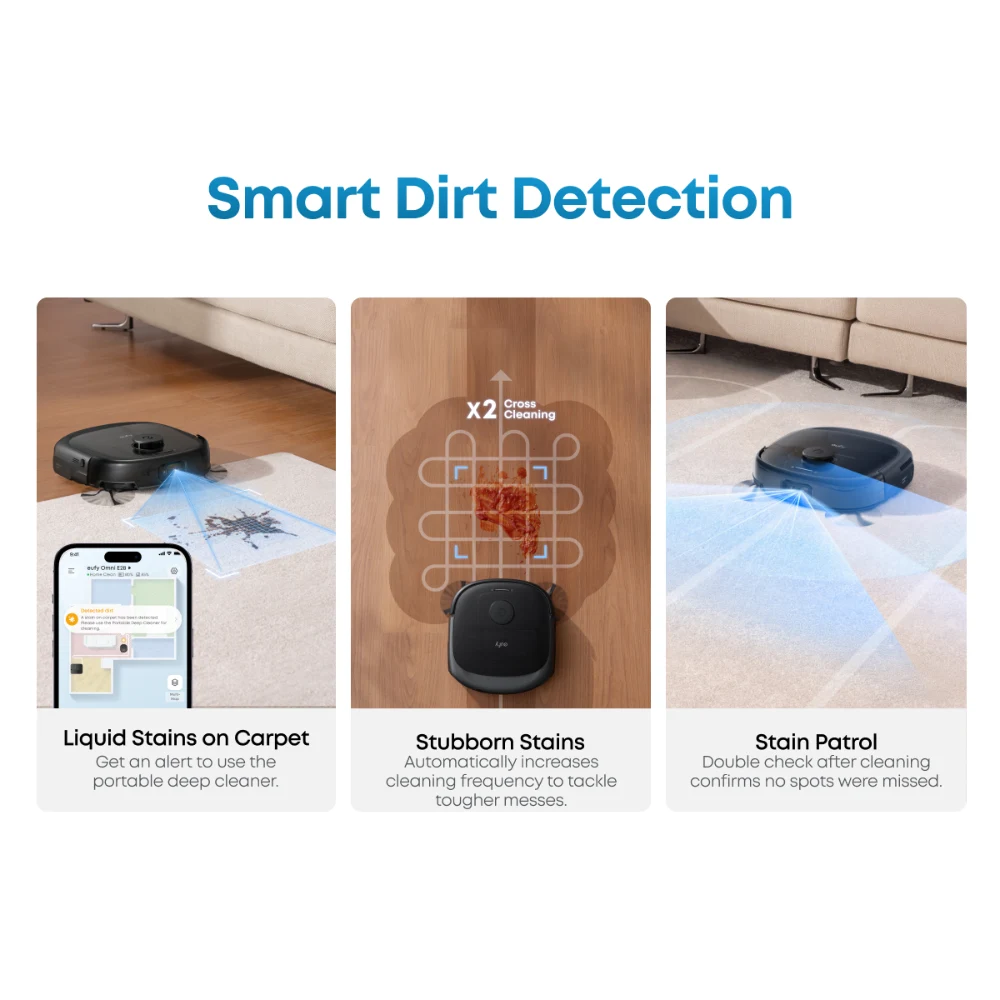 Eufy Omni E25 Robot Vac Vacuum Cleaner and Mop with Self Empty Station - Black | T2353V11