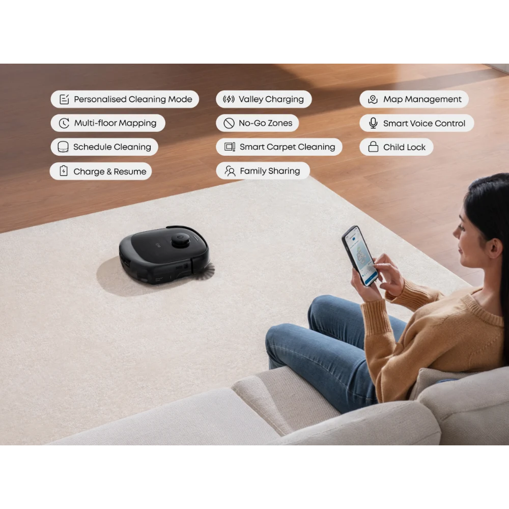 Eufy Omni E25 Robot Vac Vacuum Cleaner and Mop with Self Empty Station - Black | T2353V11