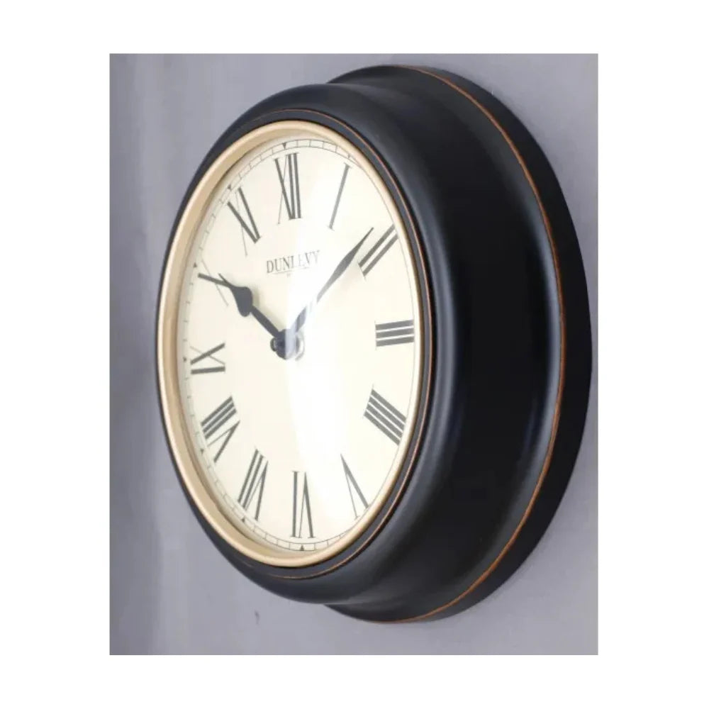 Dunlevy 10 Inch Wall Clock - Antique Black | CL2002