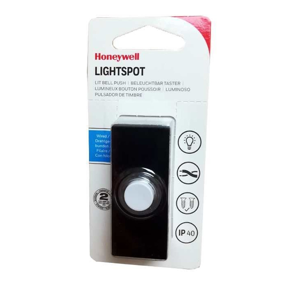 Honeywell Door Bell Push Button with Light - Black | 1003-36