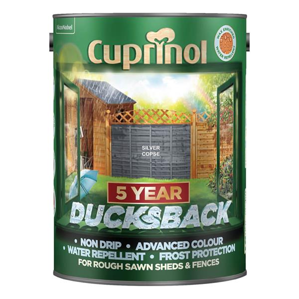 Cuprinol Ducksback Shed & Fence Paint 5L - Silver Copse
