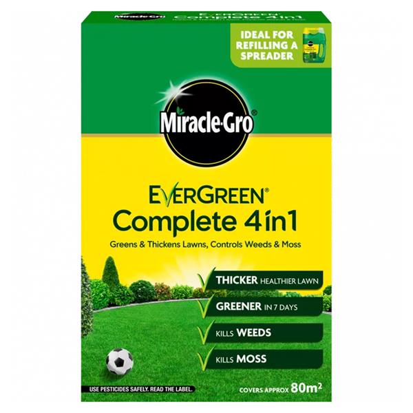 Miracle Gro Evergreen Complete Refill 2.8kg | 80 Sqm Lawn Weed Feed and Moss Killer | 4104460