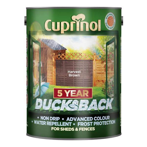 Cuprinol Ducksback Shed & Fence Paint 5L - Harvest Brown