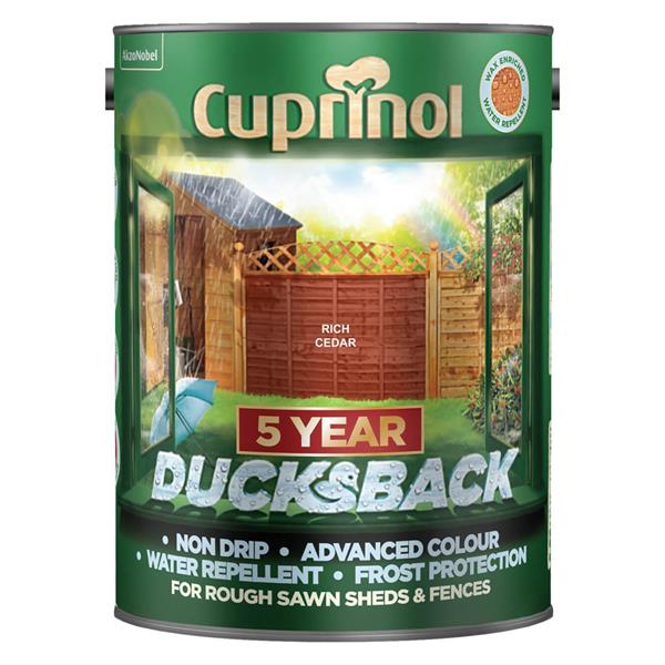 Cuprinol Ducksback Shed & Fence Paint 5L - Rich Cedar