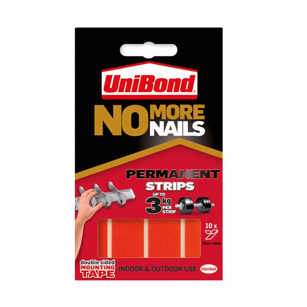 Unibond No More Nails Adhesive Strips 10 Pack | Mounting