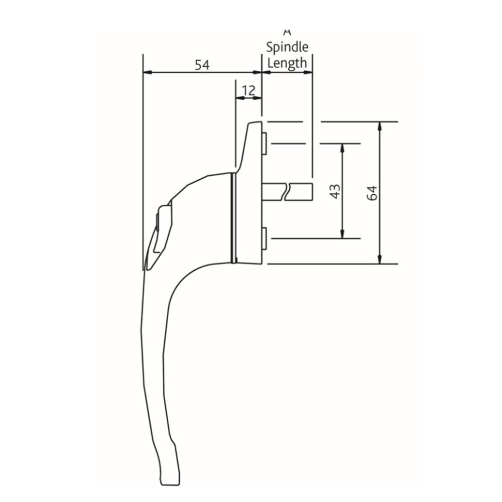 Era Replacement PVC Window Handle - Brass