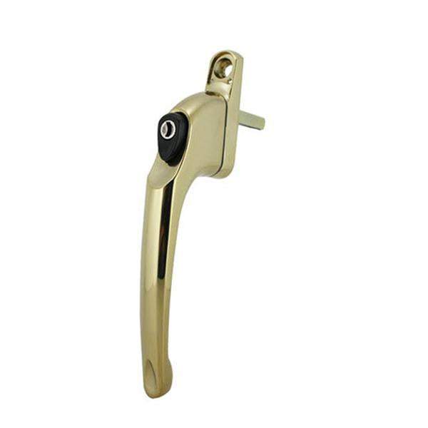 Era PVC Window Handle - Brass with Key | Locking Handle