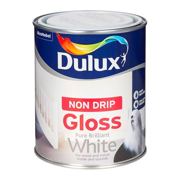 Dulux Non Drip Gloss 2.5L - Brilliant White | Wood & Metal