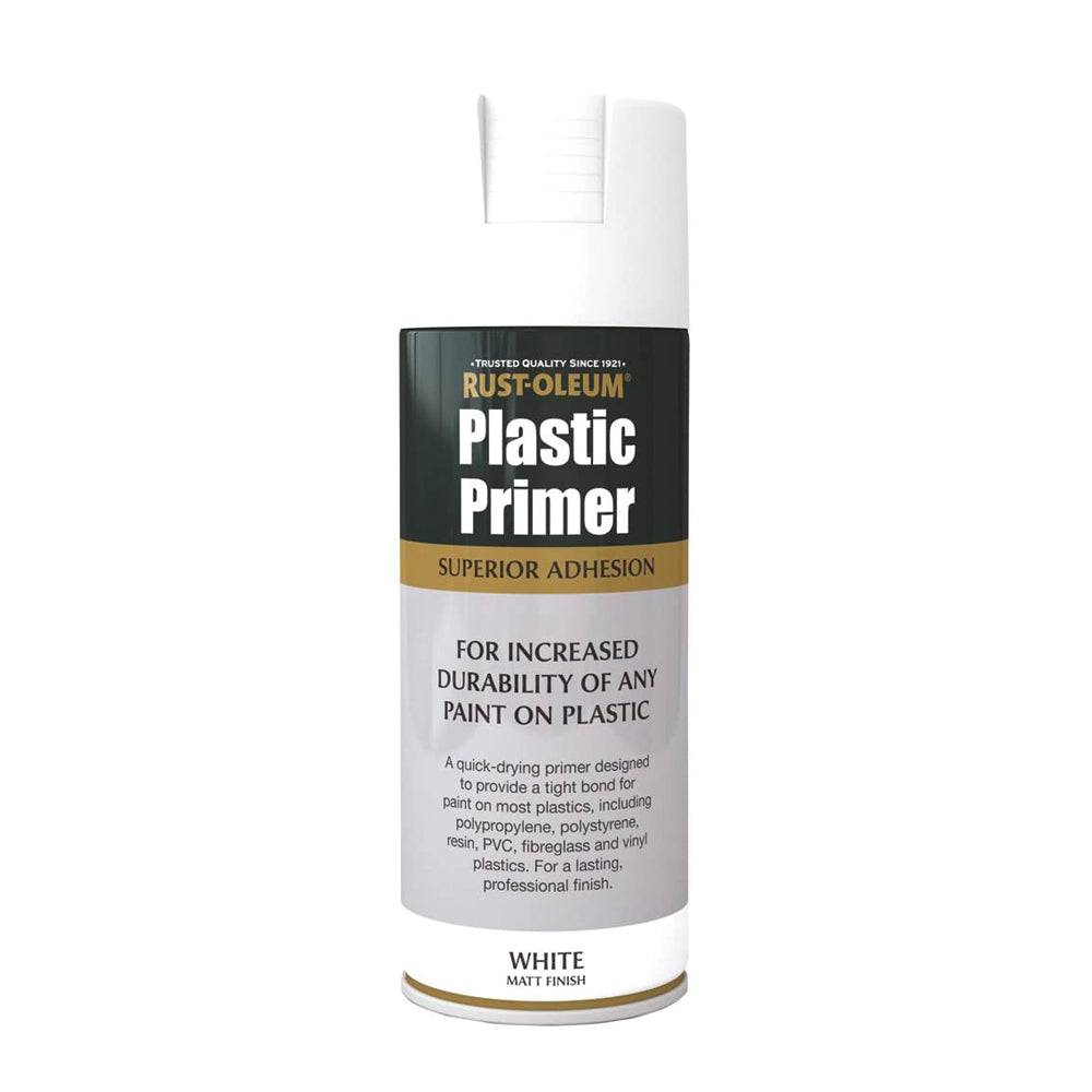 Rustoleum Plastic Primer Spray Paint 400ml - Matt White