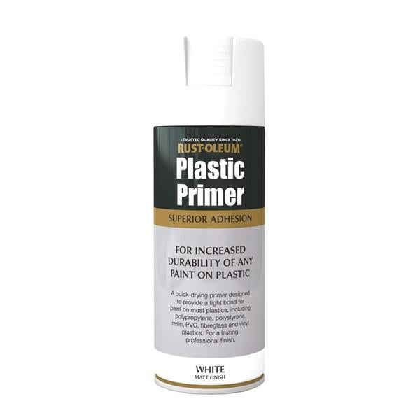 Rustoleum Plastic Primer Spray Paint 400ml - Matt White
