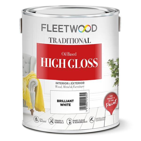 Fleetwood Oil Based Gloss 5L - Brilliant White | Wood