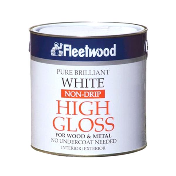Fleetwood Non-Drip Gloss 1 Litre - White | Wood & Metal