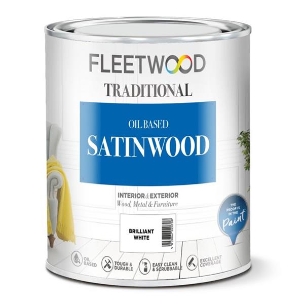Fleetwood Oil Based Satinwood 5L - Brilliant White | Wood