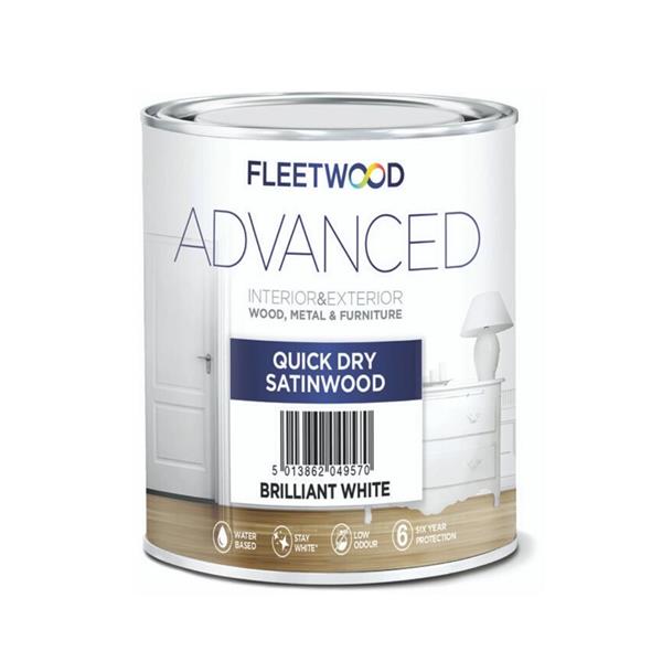 Fleetwood Quick Dry Satinwood 2.5L - White | Wood Paint