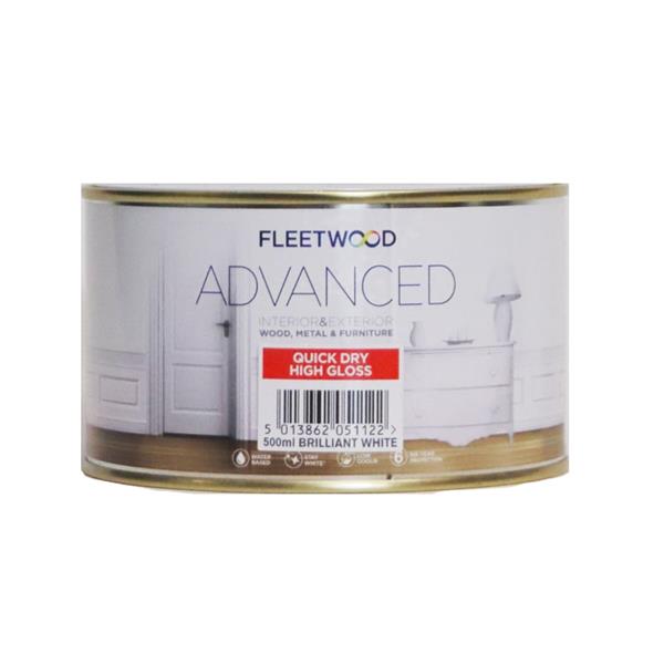Fleetwood Quick Dry Gloss 500ml - Brilliant White | Wood
