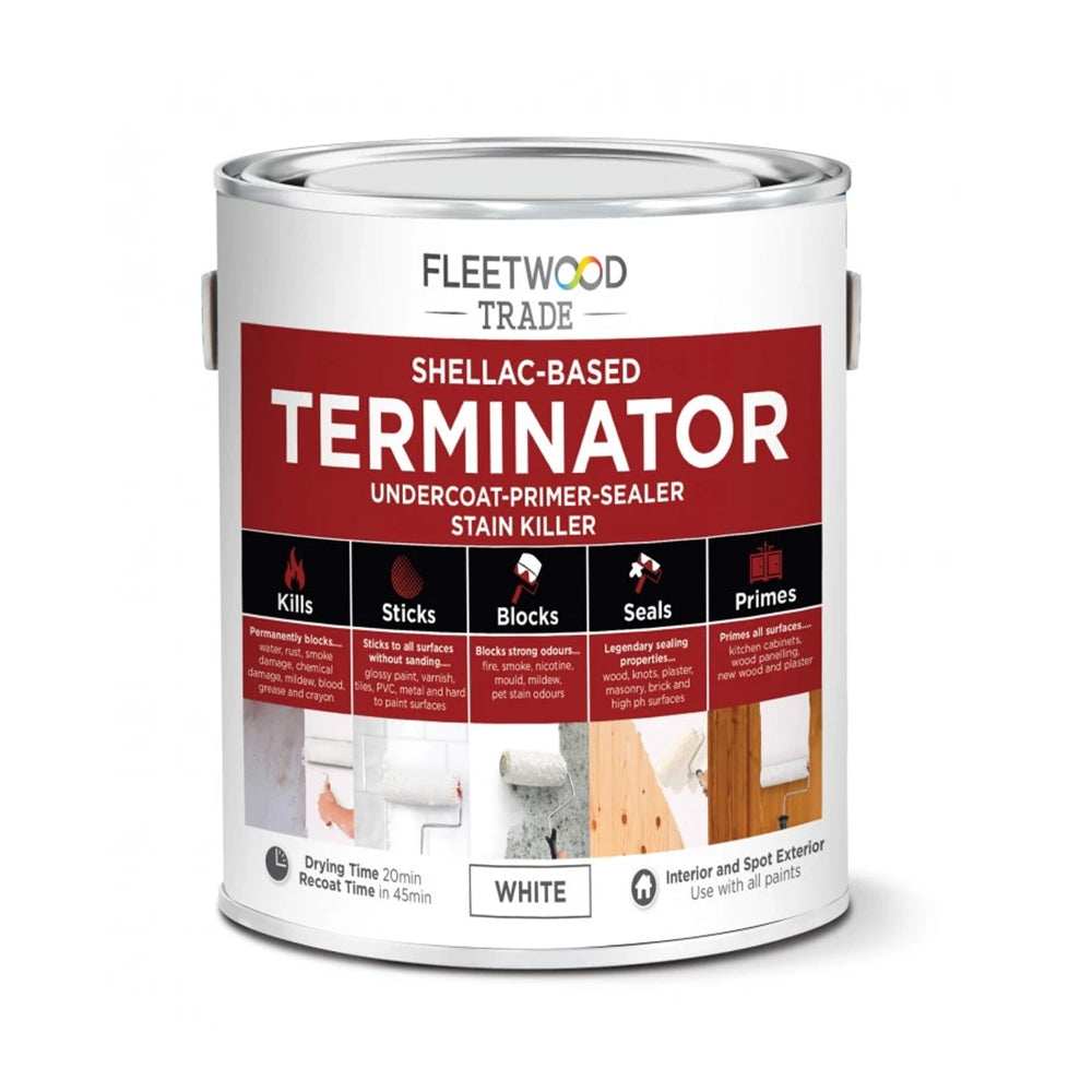 Fleetwood 2.5 Litre Terminator Undercoat Primer Stain Killer - White | PTSO25BW