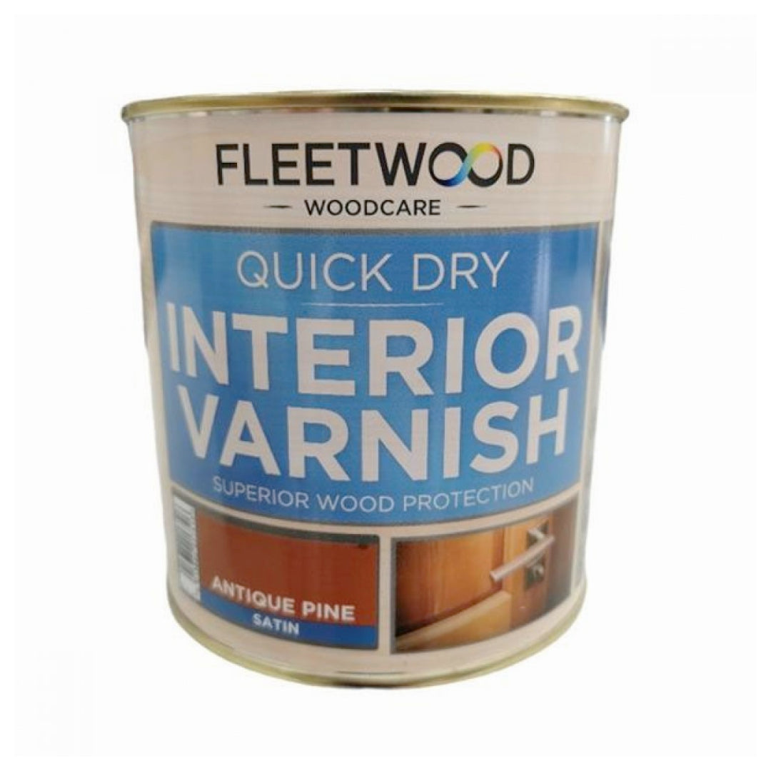 Fleetwood Quick Dry Interior Varnish 1 Litre Satin - Antique Pine | VAQDS01AP