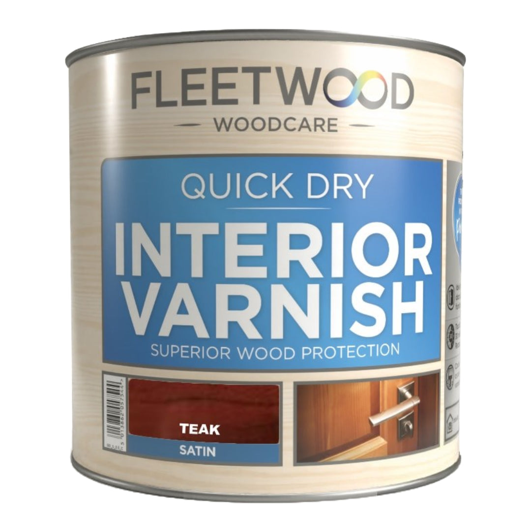 Fleetwood Quick Dry Interior Varnish 1 Litre Satin - Teak | VAQDS01TK