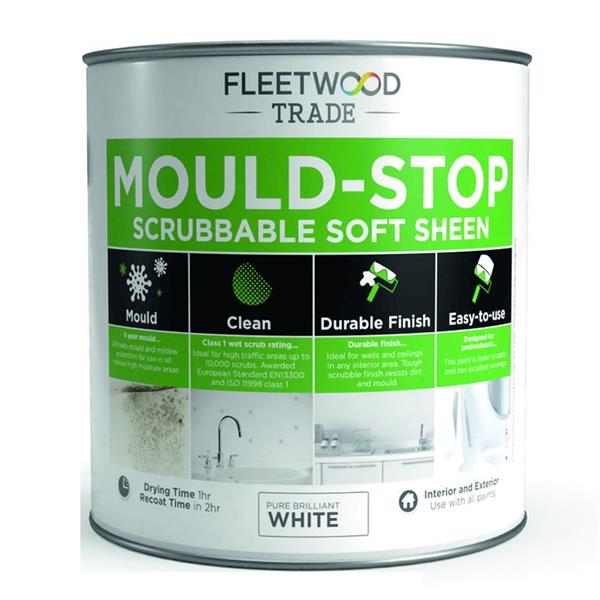 Fleetwood Mould Stop Scrubbable Soft Sheen 1L - White