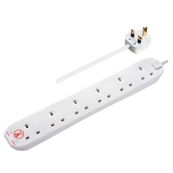 Masterplug 6 Gang 2m Surge Protected Extension Lead