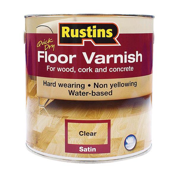 Rustins Quick Dry Satin Floor Varnish 1L - Clear | Heavins