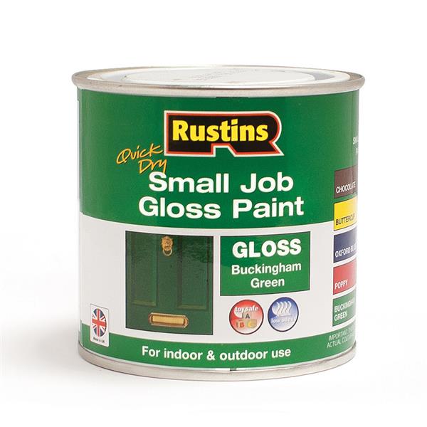 Rustins 250ml Quick Dry Small Job Gloss Paint Buckingham Green R69