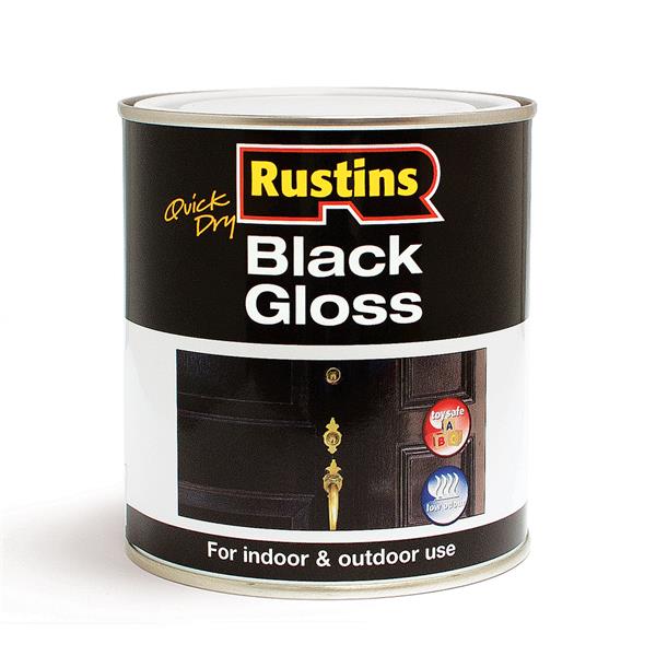 Rustins Gloss Wood & Metal Paint 1 Litre - Black | Heavins