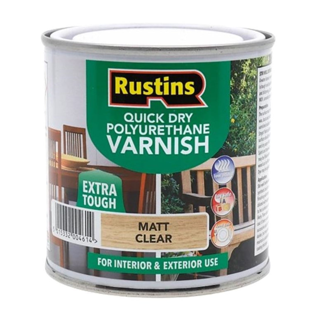 Rustins Quick Drying Polyurethane Varnish Matt 250ml - Clear | R695009