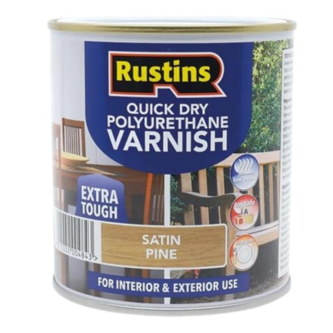 Rustins Quick Drying Polyurethane Varnish Satin 1 Litre - Pine | R6950 ...