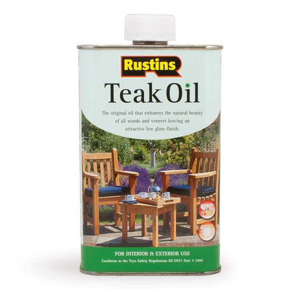Rustins Teak Oil 1 Litre | Interior & Exterior Wood Oil