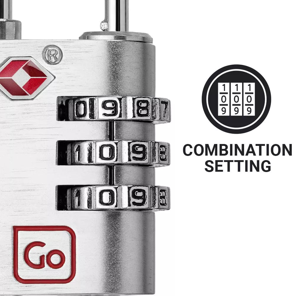 Go Travel Classic Combi Luggage Suitcase Lock TSA ( Combiunation Padlock ) - Large | 352.101