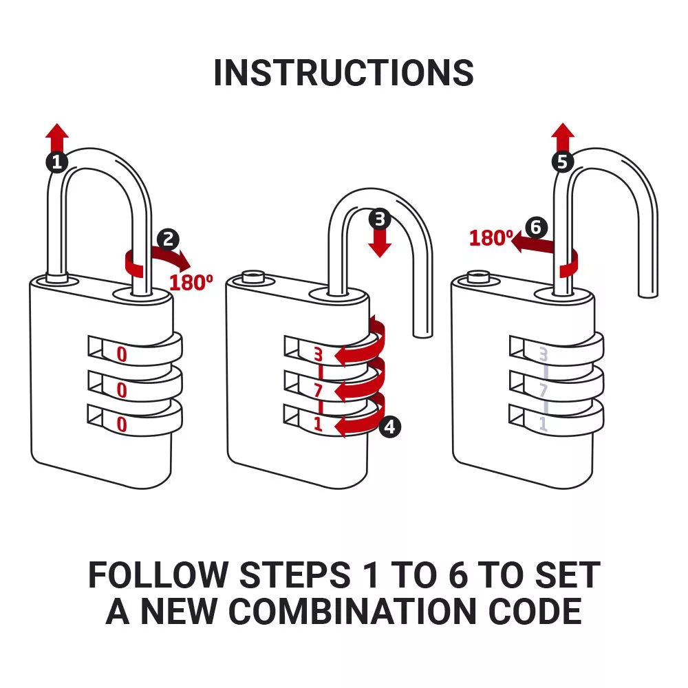 Go Travel Classic Combi Luggage Suitcase Lock TSA ( Combiunation Padlock ) - Large | 352.101