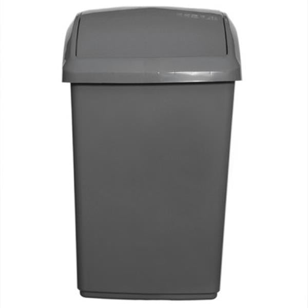 Whitefurze Swing Lid Waste Bin 10 Litre - Silver | 0060-40